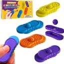 2 x Fidget Sensory Toys for Kids, 4 Pack Silicone Marble Stress Silent Fidgets Slider for Classroom, Autism Anxiety Relief Small Fidget Toys Office Desk / Travel Road Trip Activities for Kids Gifts
