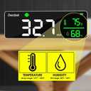 Decibel Meter Wall Hanging Sound Level Meter 11 inch Large LED Display Noise Temperature Humidity Meter with Alarm Icons Indicator Wide Applications for Classroom, Studio, Home, Factory