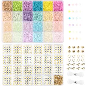 3mm Seed Beads for Bracelets Making 2 Boxes, A-Z Letter Beads Friendship Bracelet Making Kit, Jewelry Making with Gold Findings, Number Beads and Elastic Bracelet Strings, Crafts Gifts for Women 3mm Seed Beads for Bracelets Making 2 Boxes, A-Z Letter Beads Friendship Bracelet Making Kit, Jewelry Making with Gold Findings, Number Beads and Elastic Bracelet Strings, Crafts Gifts for Women