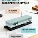 Knife Sharpening Stone 2 Side Grit 3000/8000 Whetstone knife Sharpener Stone with Non-Slip Rubber Base, Kitchen, Hunting, Pocket Knives and Blades