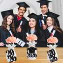 3 x 24Pcs Black Glitter 2026 Graduation Cutouts Tags, Class of 2026 Graduation Tags 2026 Cutouts for 2026 Graduation Party Table Decorations Black
