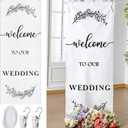Yousoontic Welcome to Our Wedding Sign Linen Rustic Wedding Welcome 60 x 24 Inches Banner with Satin Ribbon and Retaining Clip for Ceremony, Arch, Reception Backdrop