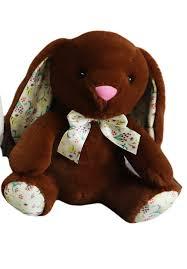 BUNNY WITH RIBBON PLUSH BROWN