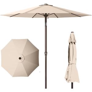 PatioKingdom 11FT Patio Umbrella,Outdoor Umbrella with Push Button Tilt and Crank,Market Table Umbrella with 8 Sturdy Fiberglass Ribs UV Protection