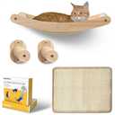 Furtell Cat Hammock Wall Set: Premium Cat Wall Hammock with Scratching Steps & Pad. Versatile and Friendly, Ideal Cat Climber for Indoor Cats. Includes Hardware for Concrete, Drywall & Hard Surfaces