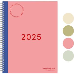 Rileys & Co 2025 Simple Weekly Planner - Annual Weekly & Monthly Agenda Planner, Jan - Dec 2025, Hardbound Cover, Notes Pages, Twin-Wire Binding (8.5 x 11-Inches, Green 2, Pink 2) 4 PCS