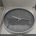 jomparis Wall Clock 12 Inch Non-Ticking Silent Battery Operated Round Wall Clock Modern Elegant Simple Style Clock for Home Office Kitchen Bedroom Living Room (Gray)