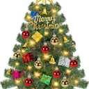 [ Timer & 8 Modes] 24 Inch Realistic Tabletop Christmas Tree with 50 Warm White Lights Star Treetop and Ornaments Small Small Artificial Christmas Tree for Indoor Home Table Christmas Decorations