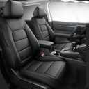 Custom Fit CRV Seat Covers for Select Honda CRV 2023 2024 2025- Full Set,Leather (Black)