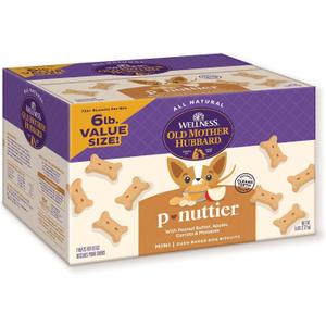 Old Mother Hubbard Wellness P-Nuttier Dog Biscuits, Natural, Training Treats, Peanut Butter Flavor, Mini Size, (6 Pound Box) (BB: January 24, 2027)