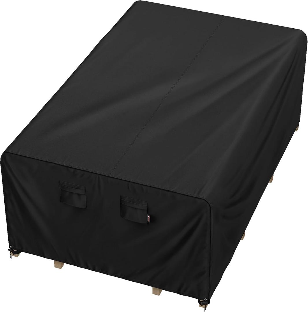 iBirdie Outdoor Patio Furniture Set Covers 110 x 64 inch fit 5 x 9 ft, 60, 62 inch Wide, 108, 110 inch Long Outside Dining Table and Chairs, Waterproof Weatherproof Cover, Heavy Duty 600D
