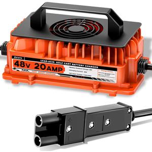 20A 48V Golf Cart Battery Charger for Yamaha G19-G22 with 2-Pin Plug 48 Volt 20 Amp 1250W Lead-Acid Battery Charger IP67 Waterproof