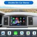 Double Din Car Stereo Radio Wireless CarPlay Wireless Android Auto, 7in Touchscreen Car Audio Receiver with Bluetooth,Rearview Camera,AM/FM, GPS Navigation,Mirror Link,Subwoofer,USB/AUX/SWC