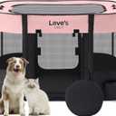 Love's cabin Pet Puppy Dog Playpen, Small Dog Tent Crates Cage Indoor/Outdoor, Portable Exercise Playpen for Cat, Foldable Pop Up Dog Kennel Playpen with Carring Case (S, Pink) (Pink-rectangle)