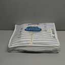 MooMee Striped Duvet Cover Set 100% Washed Cotton Linen Like Textured Breathable Durable Soft Comfy (Cornflower Blue White Classic Stripes, Queen 90"x90")