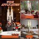 Barydat 4 Pcs Acrylic Candelabra Centerpieces Clear Taper Candle Candlestick Holder Crystal 5 Arm Candlesticks Holder with Acrylic Shade Pillar Fit 0.87" LED Candle for Wedding Dinner Party (Clear)