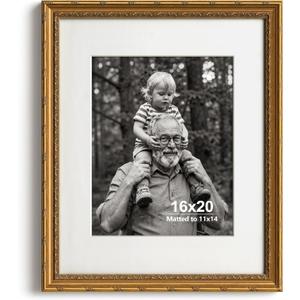 Yaetm 16x20 Gold Picture Frame, Ornate Vintage Frame for Art Prints, Single