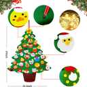 Felt Christmas Tree for Toddlers, 3.2ft Animal Theme Felt DIY Tree for Kids Wall with Lights + 33 Ornaments (Include 25 animals), Indoor Christmas Wall Hanging Decor, Kids Gifts Parties Activities