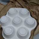 Youeon 2 Pcs Ceramic Muffin Pans, 7 Cup Nonstick Cupcake Baking Pans with Floral Handles, Durable Oven & Dishwasher Safe Ceramic Muffin Tins for Muffins, Cupcakes, Cheesecakes, and More (White)