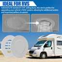 Calvana (5-Pack) 6.5" RV Ceiling Vent Covers for Inside Camper, RV AC Vent Cover Replacement, Fits 4-5/8" Ducts, Rotatable Slats for Directional Airflow, White