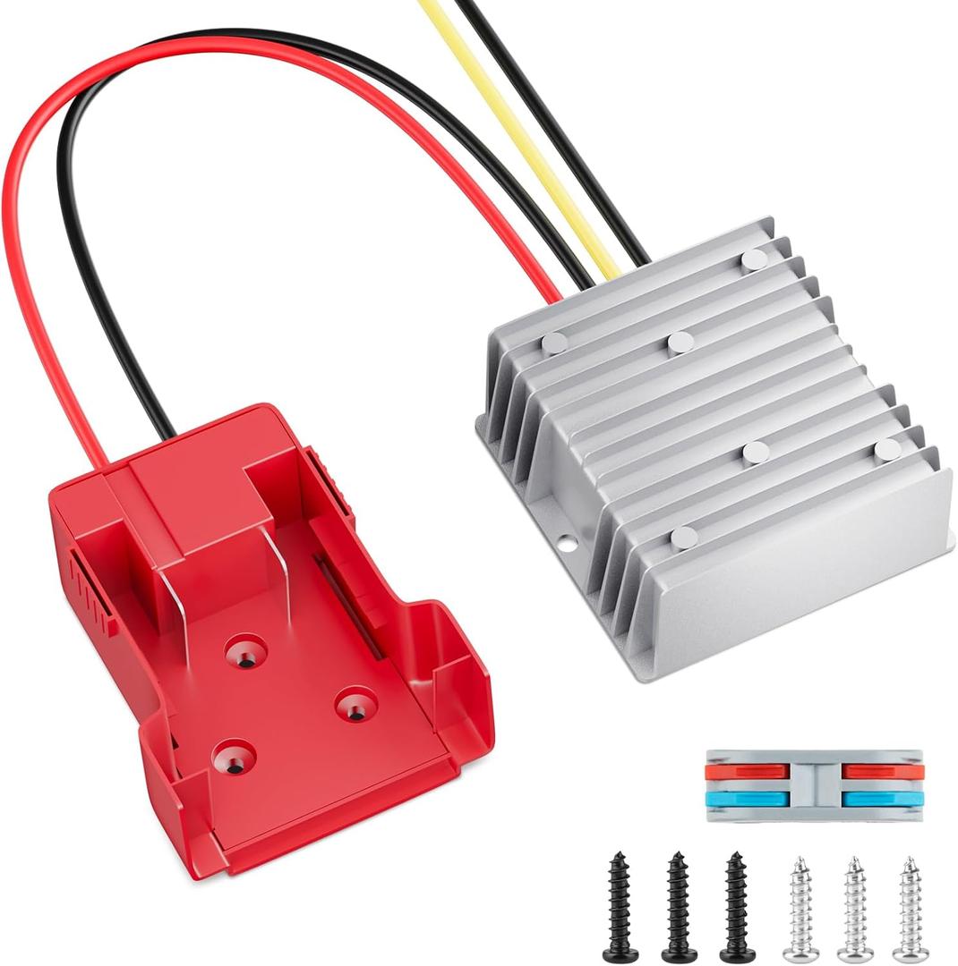 18V to 12V Step-Down Converter for Milwaukee M18 Battery Adapter, DC 12V 20A 240W Buck Converter Regulator for Golf Carts, RC Cars, Trucks, Lamps and DIY