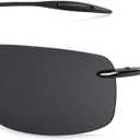 JULI Sports Sunglasses for Men Women Tr90 Rimless Frame for Running Fishing Golf Surf Driving MJ8009