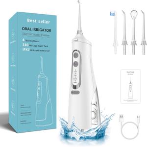 USB Rechargeable 4 Speed Water Flosser Removes Tartar, Stains, Teeth Cleaning Tool Portable Teeth Cleaner for Home Traveling