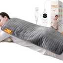Super-Fast Heat Up Carbon Fiber Heating Pad: Back, Neck, Shoulder, Period Cramps Pain Relief, Muscle Relief, Deeper Relax, Moist/Dry Heat, Auto-Off, Machine Washable(Charcoal Grey-UPGRADED, 12" x 24")