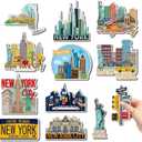 Xuhal 12 Pcs New York Fridge Magnet USA Cities Magnetic Refrigerator Stickers Souvenirs Gifts for Refrigerator Home Decoration