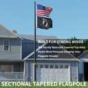 20FT Heavy Duty Flag Pole Tapered Design,2.4" Bottom Tube,100MPH Wind-Tested,Aluminum Residential Flagpole Kit with USA Flag & Complete Hardware | Great for Patriotic Displays & Gift Giving