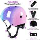 Kids Bike Helmet for 3-5-8-14 Years Kids Girls Boys Youth Bicycle Helmet for Scooter Balance Bike Roller Skating Skateboard Helmet (Greenpurplepink, Medium)