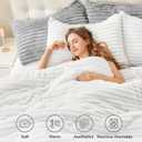 BEDELITE Fleece Twin Comforter Set -Super Soft & Warm Fluffy Bright White Bedding, Luxury Fuzzy Heavy Bed Set for Winter with 1 Pillow case