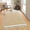 Lahome Boho Rugs for Bedroom, 3x5 Bathroom Rug Lightweight Farmhouse Woven Area Rug with Tassels, Throw Rugs Washable Kitchen Rug Non Shedding Indoor Door Mats for Entryway Living Room, Khaki