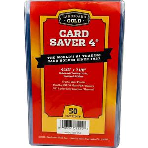 Card Saver 50 Cardboard Gold 4 Semi-Rigid Card Holders