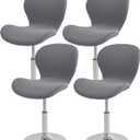Gollense Bar Stool Covers with Backs, Set of 4 Stretch Jacquard Barstool Seat Covers, Washable Swivel Pub Counter Height Chair Slipcover Protector for Home Kitchen Cafe (T-Shaped Jacquard-Dark Grey)