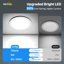 6 Pack 4 Inch 5CCT LED Recessed Light, Silm Canless Recessed Lighting, Dimmable, Damp Rated, 2700K-5000K Selectable, Wafer Ceiling Downlight with Junction Box, 750LM, 9W 120V, ETL&FCC