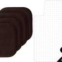 Gorilla Grip Chair Pads Set of 4 and Chair Desk Mat, Chair Cushions Size 16x16 in Brown, Memory Foam, Chair Mat for Carpets Size 29x47, Slip Resistant Computer Mat, 2 Item Bundle