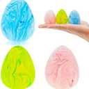 Easter Egg Squishy Fidget Toys, 3 Pack Stress Relief Sensory Toys for Kids & Adults, Colorful Marbled Squishy Balls, Easter Basket Stuffers, Party Favors & Gifts for Easter Celebrations