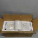 Bekith 3-Piece White Ceramic Silverware Caddy with Black Metal Rack, Utensil Holder Flatware Caddy Cutlery Storage Organizer for Kitchen Table, Cabinet or Pantry