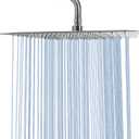 NearMoon Rain Shower Head, High Flow Stainless Steel Square Rainfall Shower, Waterfall Bath Shower Body Covering, Ceiling or Wall Mount (16 Inch, Brushed Nickel)
