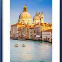 wyooxoo 20x28 Picture Frame Dark Blue Made Of Solid Wood Photo Frames Display Pictures 16x24 with Mat or 20x28 Without Mat Colorful Frame For Horizontal Vertical Wall Mounting