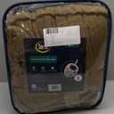 Serta Travis Fleece Ultra Soft Tri-Rib Textured Electric Blanket, Cozy and Snuggly Cover Fast Heating for Cold Weather, Auto Shut Off, Multi Heat Setting Controller, Queen, Stone Brown