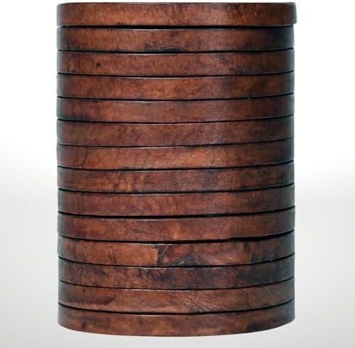 Flat Genuine Leather Cord String Full Grain Cord Lace Cowhide Strips for Jewelry Making DIY Craft Projects Belts Keychains (Brown Distressed, 6 MM)