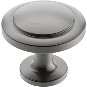 Alzassbg 5 Pack Brushed Black Nickel Cabinet Knobs, 1-1/4 Inch Diameter Round Kitchen Knobs for Cabinets and Drawers AL6012BBN