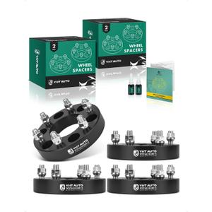 YHTAUTO 6x135mm Wheel Spacers 1.25 inch Fits 2003-2014 Ford F-150, Expedition & Lincoln Navigator, Mark LT, Forged Tire Spacers 32mm with M14x2 Studs 87mm CenterBore, Not Hubcentric, 4PCS, Black