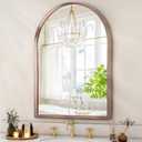 Large Bathroom Arched Wall Mirror Brushed Metal Vanity Wall Mounted Mirror for LivingRoom Bedroom Entryway Room Vanity Home Decor 28"x20" (Rose Gold)