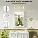 Bathroom Mirror for Over Sink,24x36Inch White Thick Anti-Rust Metal Frame, Rectangle Decorative Wall Mirror with HD Tempered Glass, Horizontal or Vertical Mount for Vanity, Bathroom,Living Room