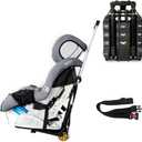 Car Seat Travel Cart with Buckle Webbing for Airport, Carseat Roller Dolly Trolley Luggage Cart, Foldable and Stowable Under Airplane Seat or Over Head Compartment