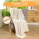 Buryeah 48 Pcs Flannel Throw Blankets Bulk Outdoor Wedding, Beige, 50 x 60 inches