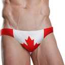 Sexy Swim Brief Bikini National Flag Beach Athletic Swimwear Briefs Sports  (Small, Canada Flag-multi)